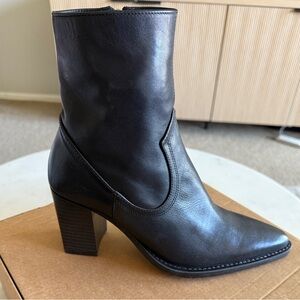 Black Leather Ankle Boots
